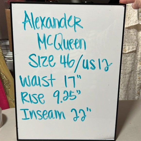 Alexander McQueen Black Wool Cuffed Cropped Trouser Size 46/US12 - Picture 6 of 11